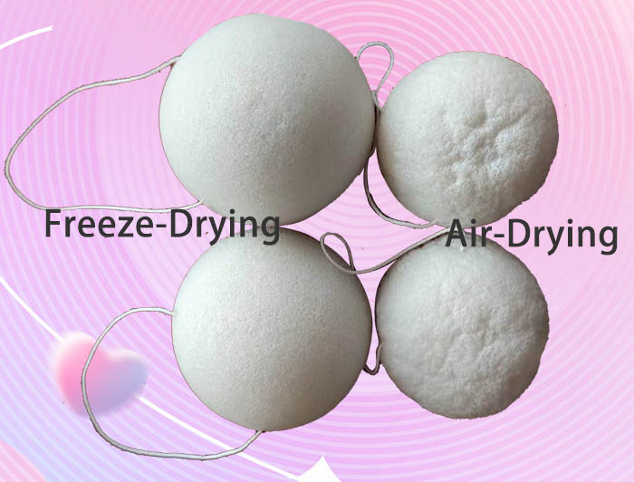 Freeze-drying konjac sponges and Air-drying konjac sponges